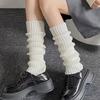 1 Pair Women Rib Knit White Leg Warmers, Fall/Autumn Socks, Y2k