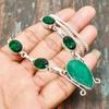 Lab-Created Emerald Gemstone Handmade 925 Sterling Silver Necklace Jewelry