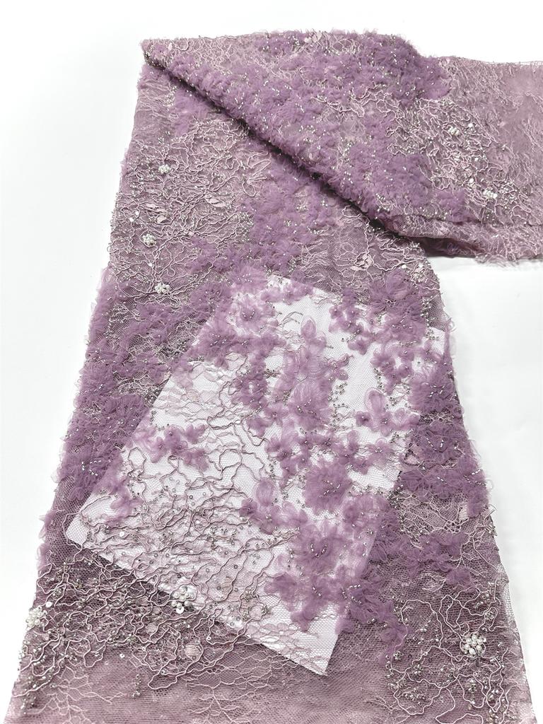 French Sequins Net 3d Lace Fabric 2026 High Quality African Lace Embroidered Nigerian Tulle Lace 5 Yards For Sewing Party Dress