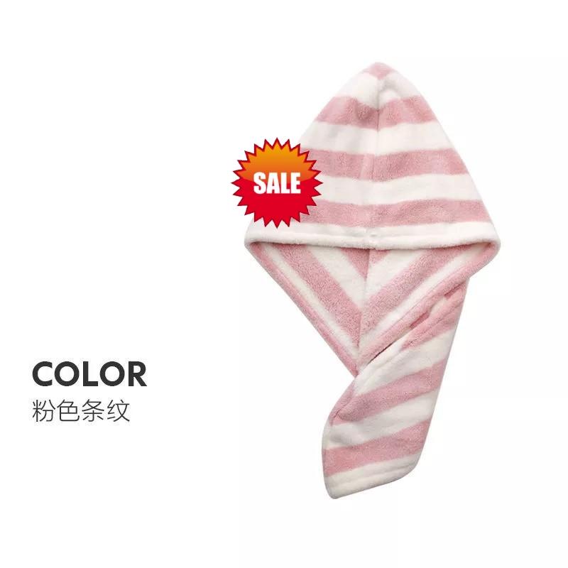 Factory Price Dry Hair Towel Absorbent Striped Bath Towel Women Washcloth for Shower Bathroom Microfiber Home