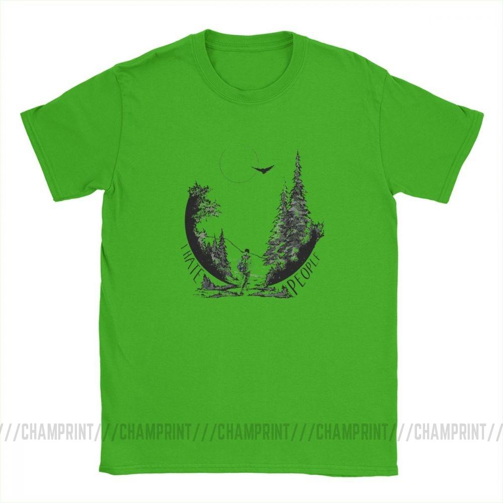 Men T Shirts I Hate People Camping Hiking Lover Vintage Tops Hiking Trekking Tees Crew