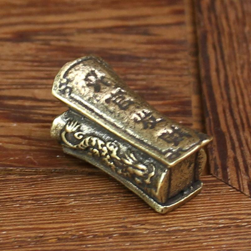 Ретро латунь цельный продвижение и удача дракон и феникс гроб креативный брелок кулон персонализированный креативный культурный и игровой мелкий медный товар