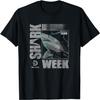 Футболка с логотипом Shark Week Неоновая Молния Глитч Белая Акула Восьмидесятые