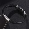 Нержавеющая сталь Череп Красивый ювелирный кожаный браслет для мужчин из нержавеющей стали ювелирные изделия черного цвета