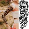 1 PC 480*170MM Full Arm Temporary Tattoo Sticker Sleeve Men Women Fashion Sexy Fake Tattoo Wolf  Lion Tiger Painting Tattoo Skull Angel Tattoo