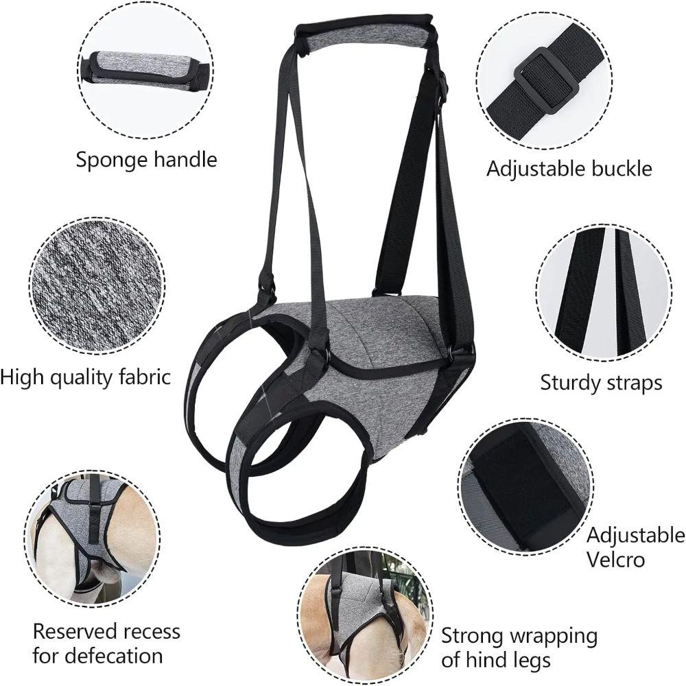 Adjustable Velcro Strap Dog Rear Leg Support Harness Dog Lift Support Strap Injured Dogs