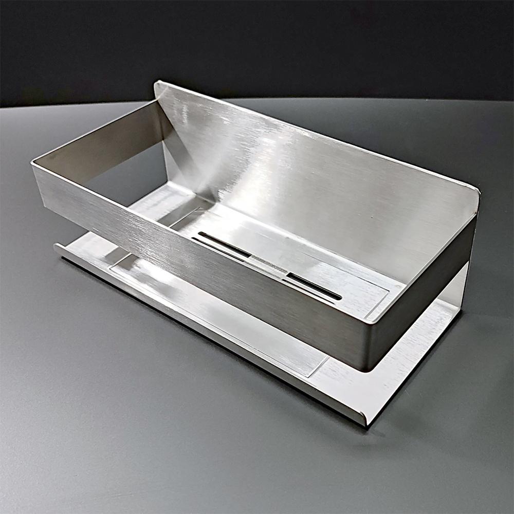 Hotel Bathroom No Drilling Stainless Steel Shower Storage Shelves, Adhesive Removable Large Capacity Wall Mount Bath Organizer
