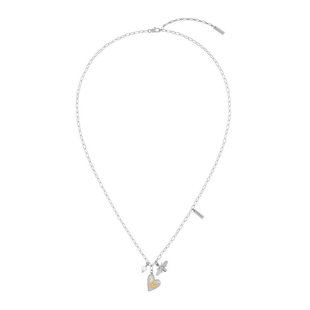 Nacre Flower Heart Necklace_Nz1139 (2Colors)