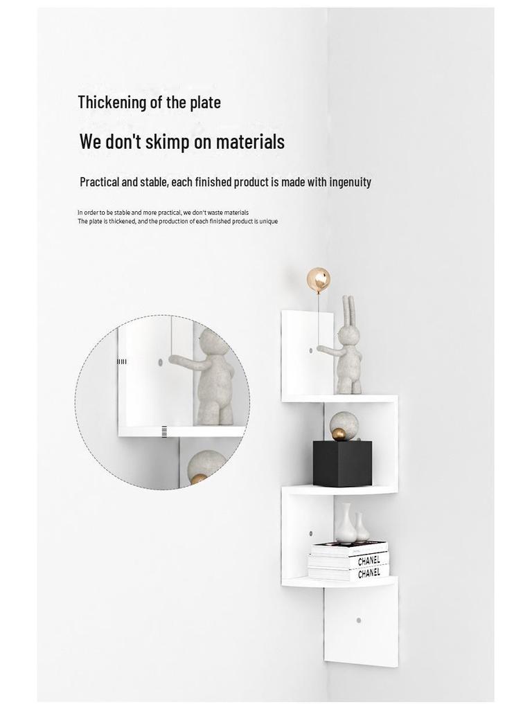 Угловая настенная полка без перфорации - треугольная кухонная книжная полка и шкаф