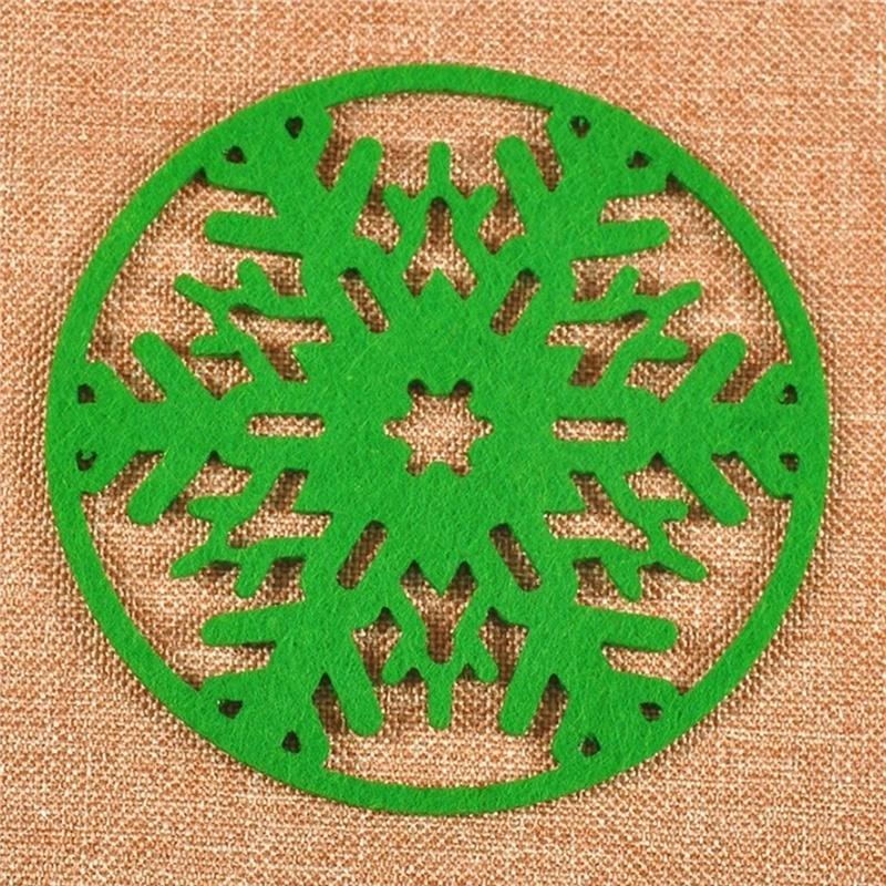 10 шт., рождественский коврик для кружки со снежинкой, подставка под чашку, нетканые подставки