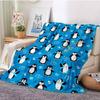 Penguin Blanket Flannel Planet Blanket Outer Space Galaxy Theme Plush Children's Blanket Suitable for Bed Sofa Travel