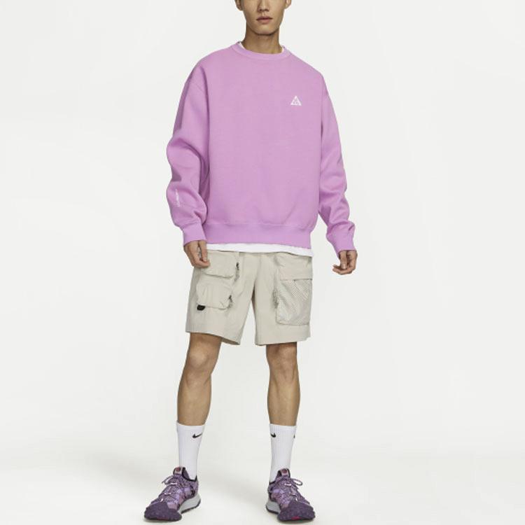 Nike ACG Therma-Fit Толстовка с круглым вырезом и вышитым логотипом, топы унисекс, фиолетовый DX9612-532