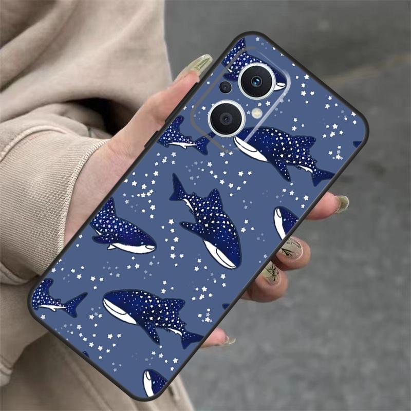 Чехол с китовыми акулами для OPPO Reno 14F 13F 12F 11F 10 12 13 14 Pro 7 8 Lite OPPO Find X5 X6 X8 X9 Pro