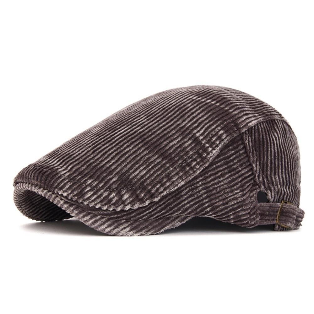 Adjustable Corduroy Flat Cap British Style Driving Cap Vintage Gatsby Beret Cap Driving Use