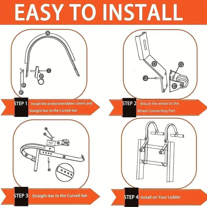 Многофункциональный прямой крюк для лестницы, стабилизатор для бытовой лестницы, портативный прямой крюк для крыши, стабилизатор устройства
