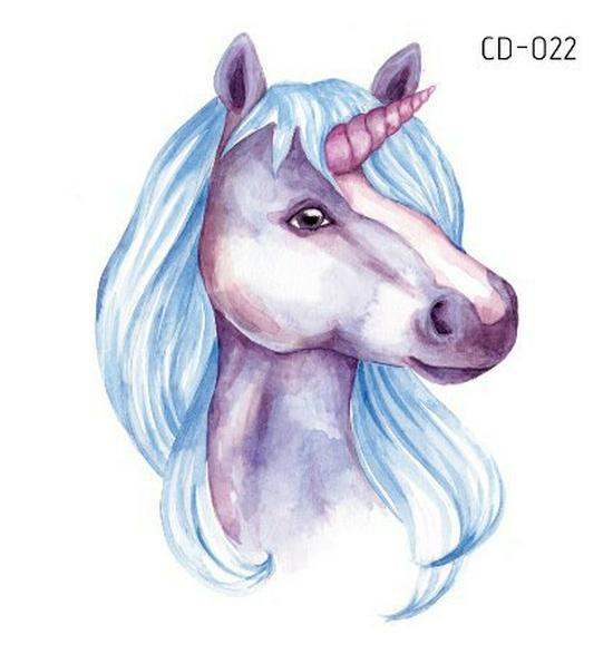 Водонепроницаемые детские забавные наклейки-татуировки с единорогами и животными