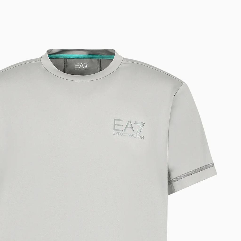 Emporio Armani EA7 Весна/Лето 2024 Мужская футболка с коротким рукавом и принтом с логотипом-буквами Серый 3DPT22-PJMEZ-1923