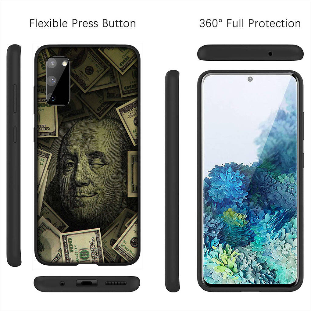 for Samsung Galaxy S25 S24 S23 S22 Ultra FE Plus A37 A57 A56 A55 A06 A16 A15 A36 A26 A35 A05 A25 A54 A34 Phone Case Money 100 Dollars Wallpaper Cover