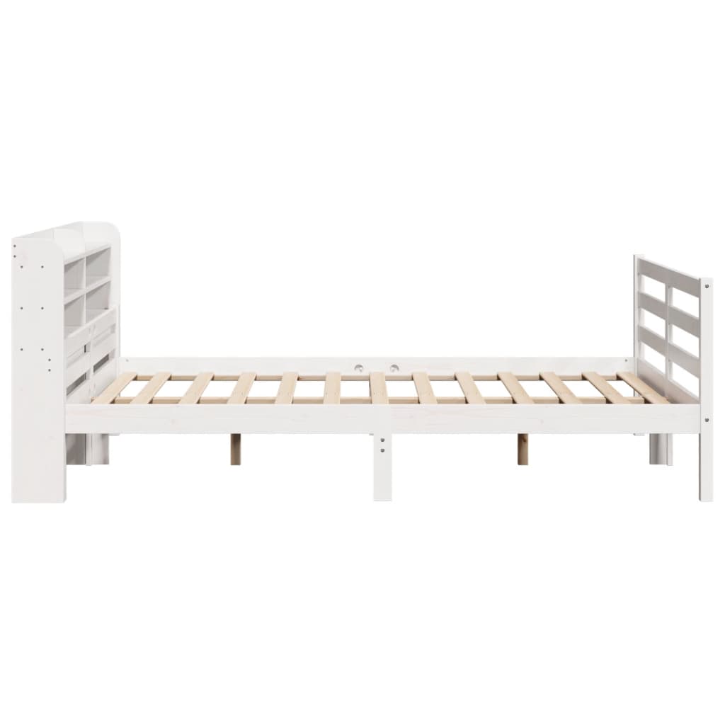 Bed Frame with Headboard Without Mattress White 135 x 190 cm