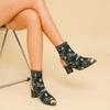 Осень-зима Большие размеры женские вязаные короткие сапоги-трубы повседневные удобные грубые каблуки с острым носком и толстым каблуком 34-43
