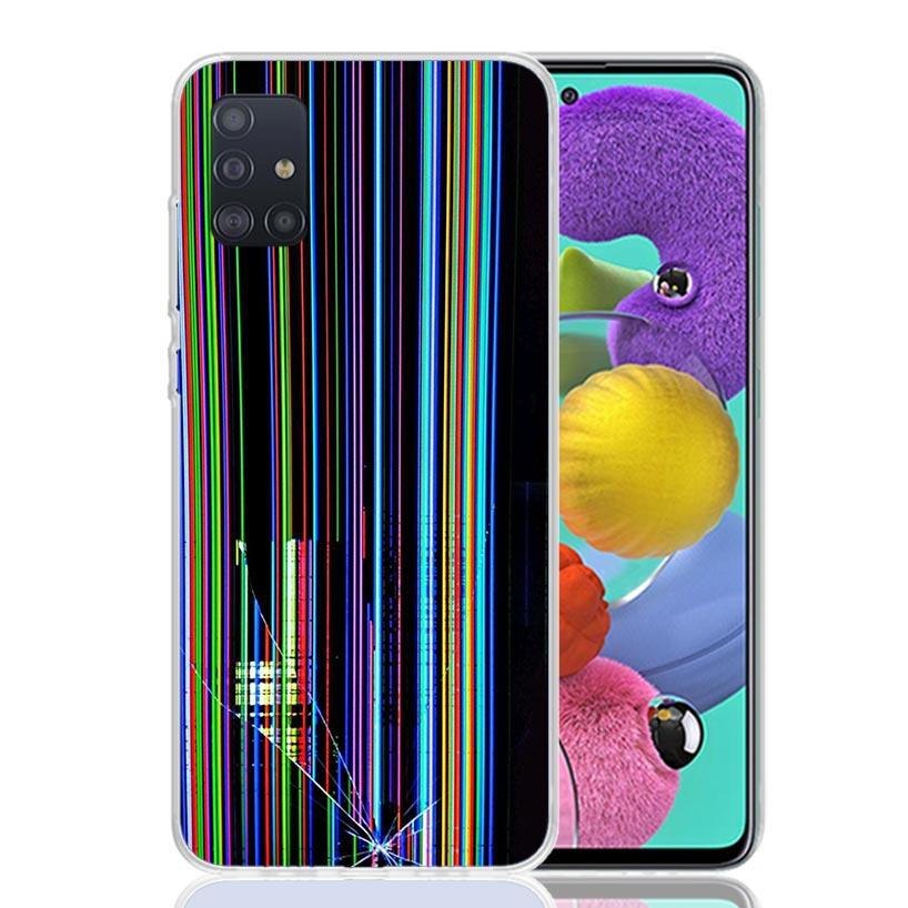 Broken Phone Screen Phone Case For Samsung Galaxy A52 A32 A22 A12 A02S A50S A30S A51 A31 AA71 Note 20 Ultra 10 S10 Plus Galaxy A