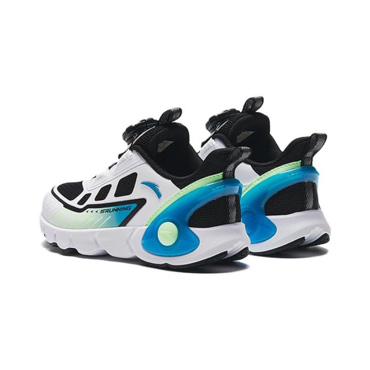Anta Kids Non-Slip Shock Absorbing Wear-Resistant Low-Top Running Shoes Kids Sneaker White Black Blue 312329902A-4
