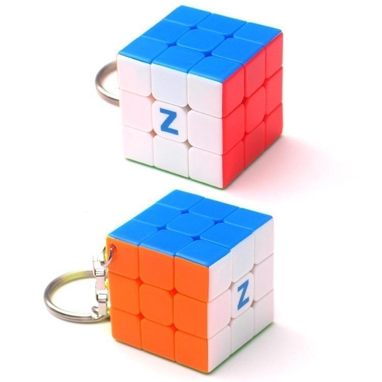 Cube Magic Cubes Stress Relief Spin Toys Gifts for Children Three Layer Key Ring Brain Teaser Toy