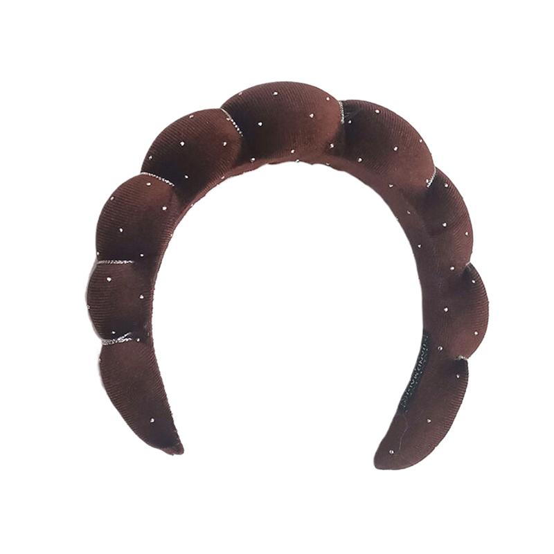 Однотонная headband с облачным губчатым наконечником, моющая резинка для волос, пушистая headband для мытья лица, макияжа, душа, ухода за кожей, повязка на голову