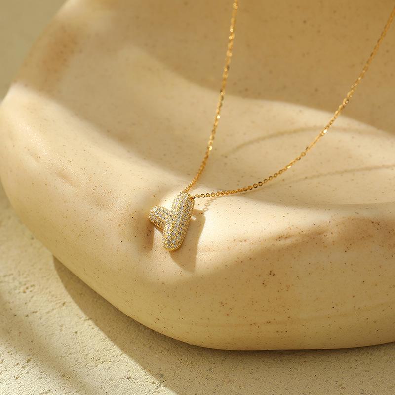 Женское ожерелье Banyan Tree из серебра 925 пробы с 26 буквами бриллиантов в форме пузыря — цепочка на ключицу в европейском и американском стиле хип-хоп.