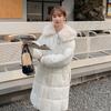 New Korean Style Thickened Large Wool Collar Cotton Jacket for Women In Winter Medium-length Loose Down Cotton Jacket