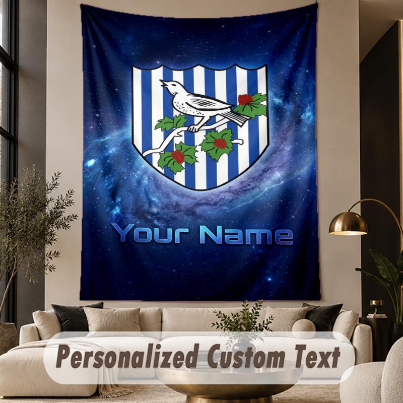 Custom Text Tapestry West Bromwich Albion FC Print Wall Tapestry Indoor Living Room Wall Decor