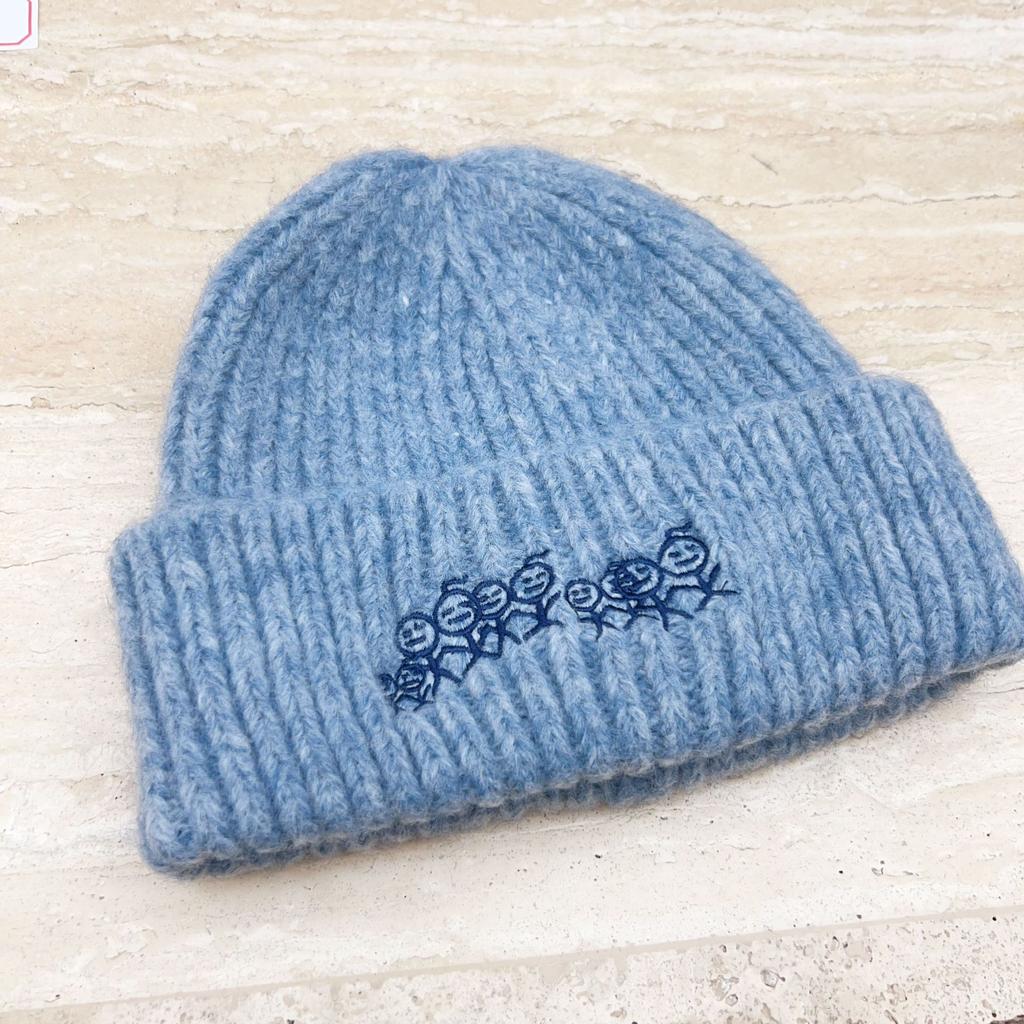 Autumn and winter new firewood man wool hat men's and women's embroidered warm knitted hat children's cold hat trendy