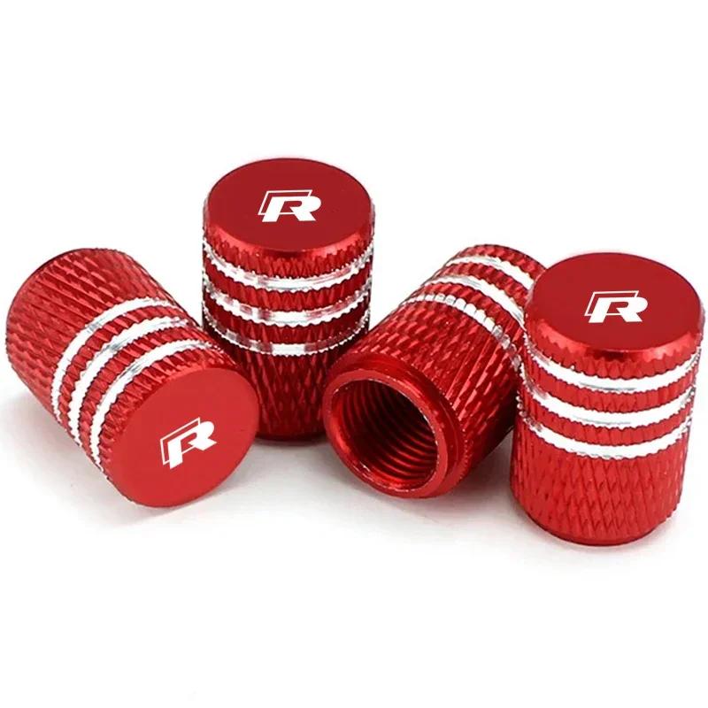 4pcs Car Styling Wheel Tire Valve Stem Caps Covers Tyre Rim Air Port Stems Cap for Volkswagen VW R Line Rline Golf Polo Passat