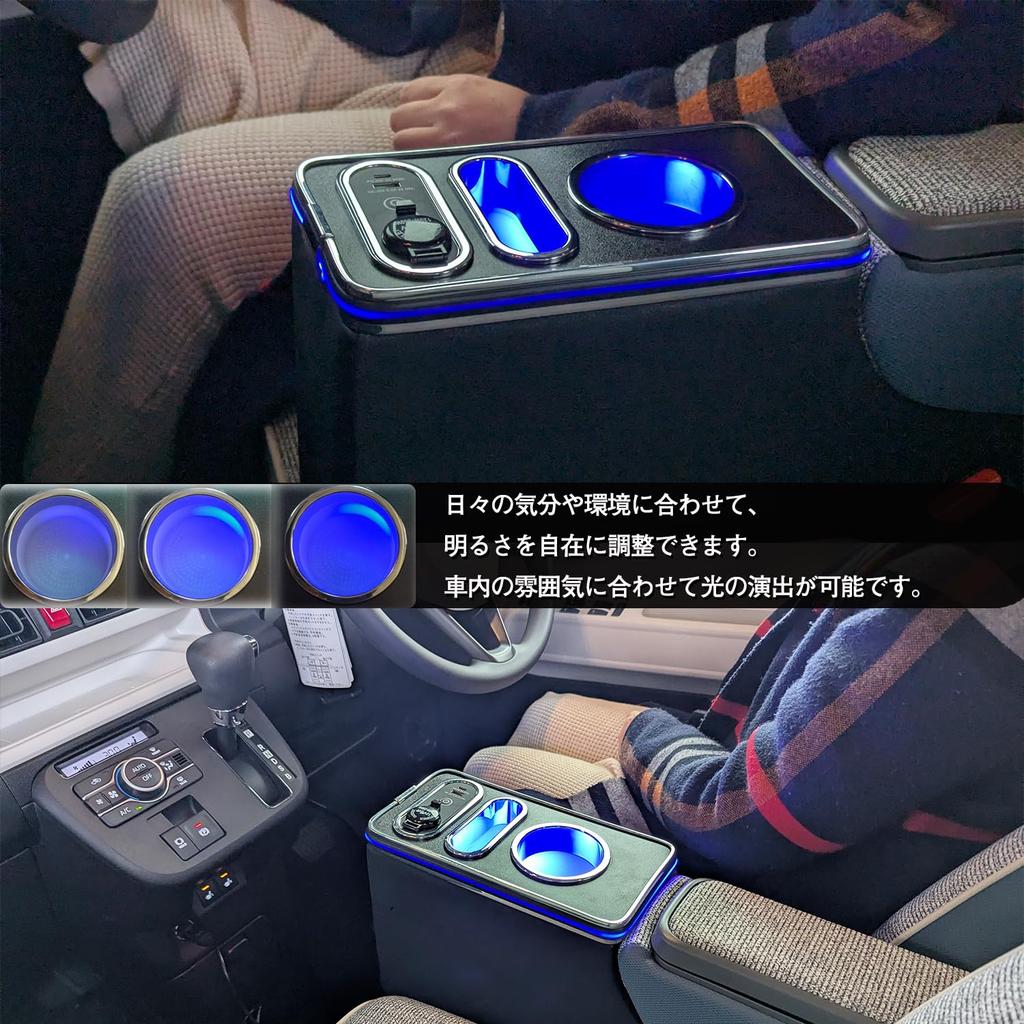 Buy It Move Canvas Console Box with Wireless USB PU Custom for Toyota and LA860S Charging, Compatible, Multi-Function Storage, Interior, Black,