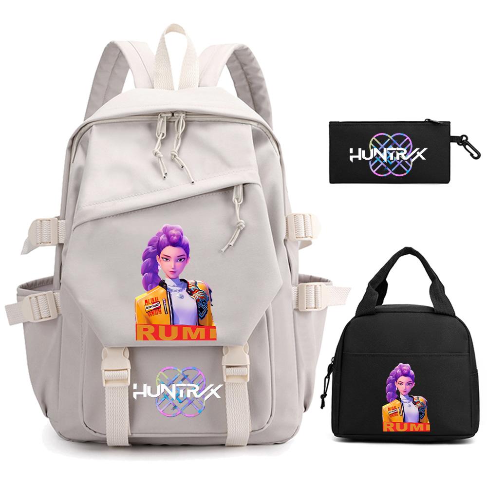 3Pcs/set Anime Cartoon Demon Hunters Printed Backpack for Teenger Children Student Schoolbag Girl Women Large Capacity Waterproof Travel Bag