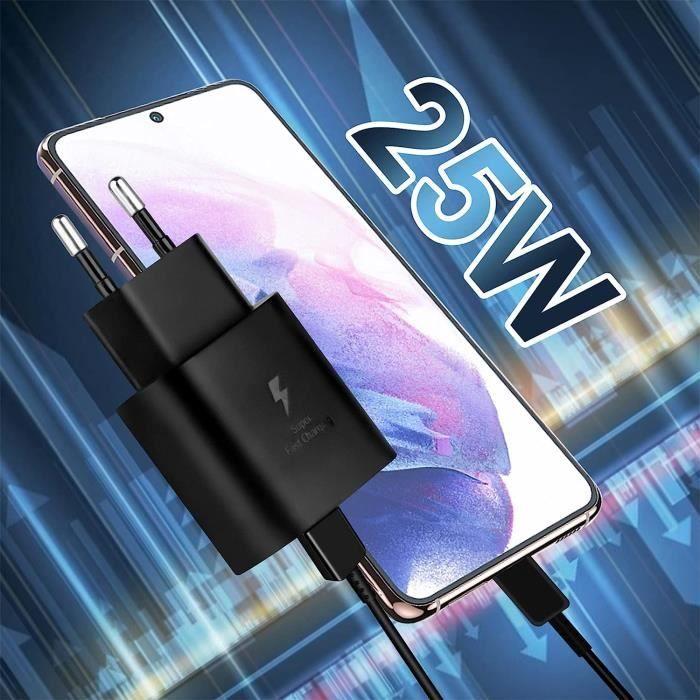 Chargeur Rapide USB C 25 W, Chargeur Ultra Rapide Type C Avec Câble De Chargement Android USB C À C De 1,5 M Pour Samsung [433]
