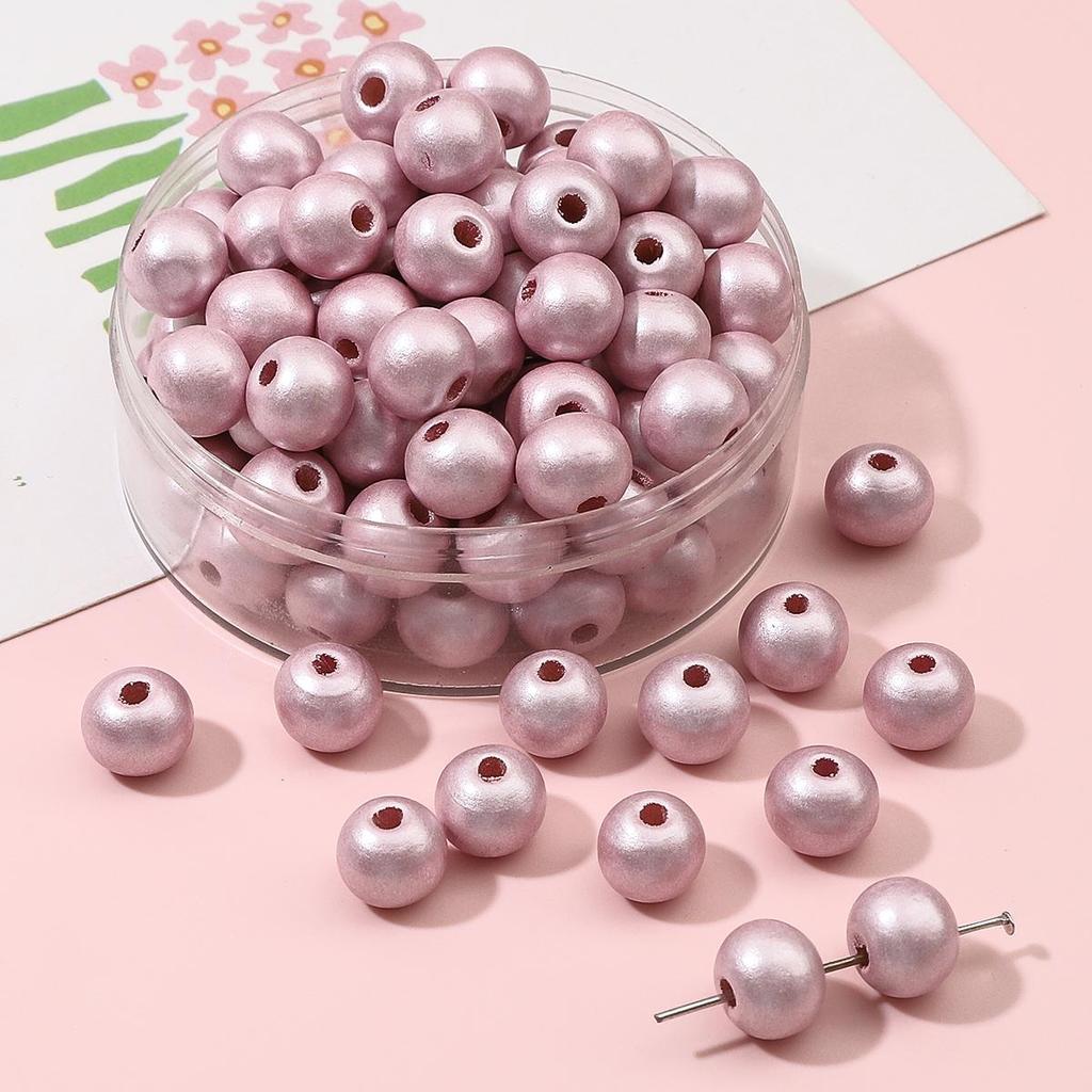 30 шт., 10 мм, круглые бусины из натурального дерева, перламутровые, окрашенные, для подвесок, браслета, ожерелья, бахрома, художественное ремесло, украшенные аксессуары ручной работы «сделай сам»