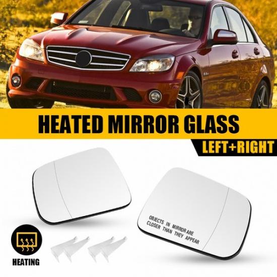 Driver Passenger Mirror Side Glass Heated Fits Mercedes C230 C250 C300 C350 C63