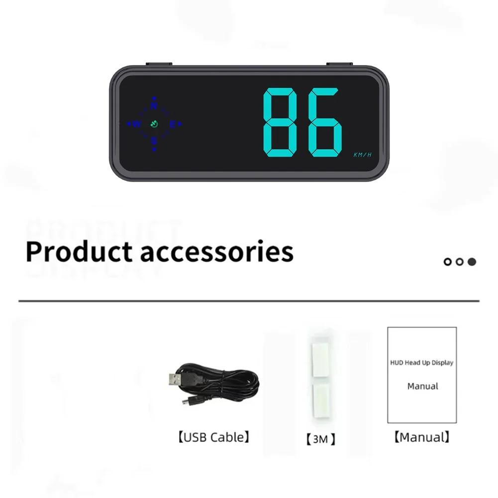 1 шт. Автомобильный проекционный дисплей с компасом, цветной светодиодный дисплей, проектор скорости на лобовом стекле, цифровой автомобильный HUD, аксессуары для автомобильной электроники