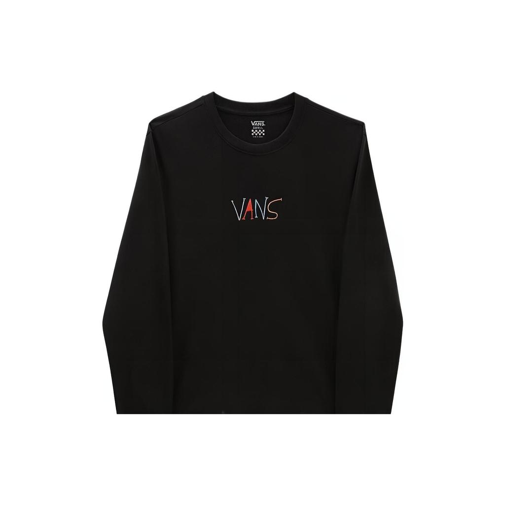 Vans Футболка с круглым вырезом и длинным рукавом с принтом букв, женские топы, черные VN0A5LEYBLK