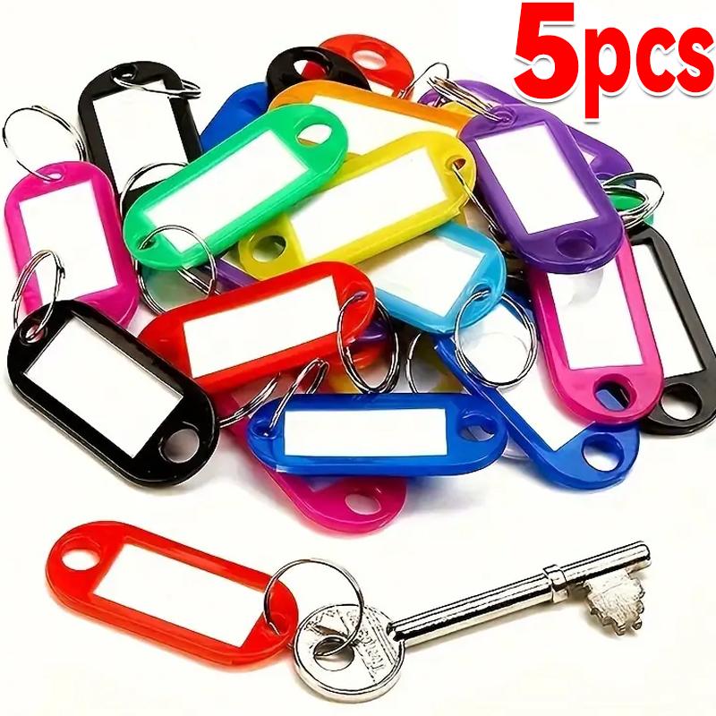 5-50Pcs Multicolor Keychain Key ID Label Tags Luggage ID Tags Hotel Number Classification Card Key Rings Keychain random colors