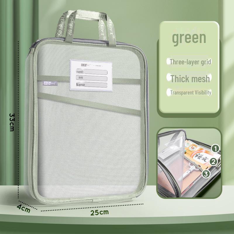 A4 Mesh L-Shaped Student Storage and Book Bag