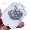 Diamonding Jewelry Crown Shape Crystal Stone Faux Pearl Lapel Brooch Pin Suit Collar Badge