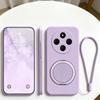 For Magsafe Magnetic Lanyard Case For Redmi 17C Liquid Silicone Rotating Holder Shockproof Soft TPU Cover For Redmi 17C Bumper