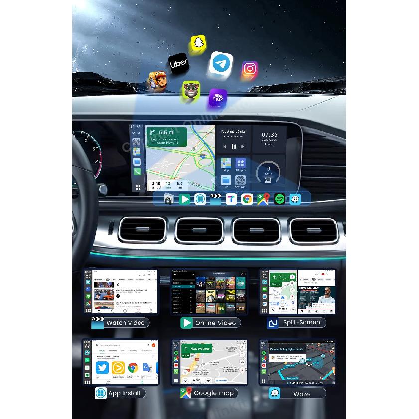 Carlinkit Android 13 Carplay Ai Box 8GB 128GB QCM6125 8-ядерный CarPlay Android Auto Беспроводной для Онлайн ТВ Netfilx Youtube IPTV