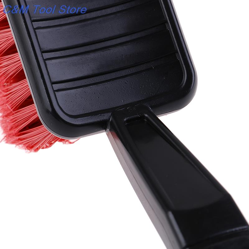 1 шт. Щетка для чистки шин и колес автомобиля с красной щетиной + черная ручка, инструменты для мытья автомобилей, детализации, чистки мотоциклов