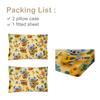 Three-Piece Bed Linen Set In A Warm Shade Of Mustard With 2 Pillowcases, Suitable For The Bedroom (Animal, Souvenir)
