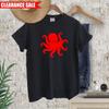 Octopus T-Shirt Cool Printed Sea Monster Kraken Design Regular Fit Unisex T Tops