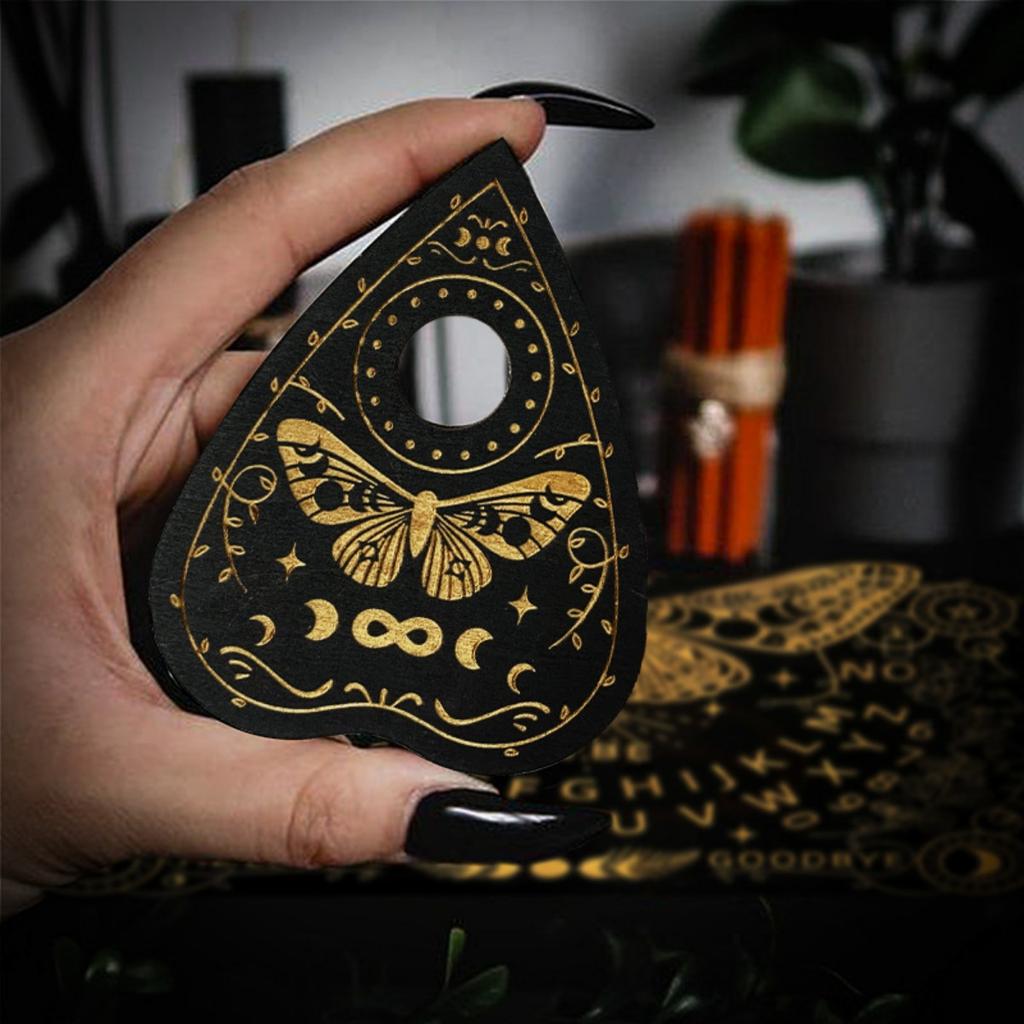 Комплект деревянной спиритической доски, подставка для карт Таро, набор гадальных досок для моли с планшеткой, черная подставка для алтарных карт, прямоугольная говорящая доска