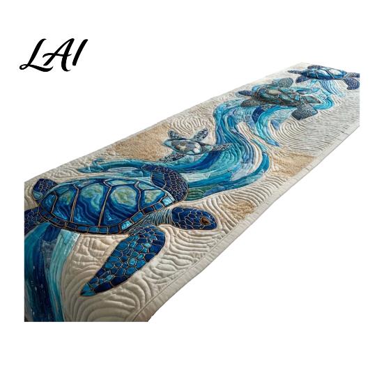 Decorative Cover for Garden Chairs Christmas Bed Runner Quilted-Look Flower Print Bedding Cover Coastal Style Extra Large Runner Queen King